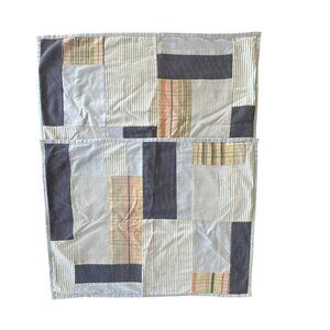 Ralph Lauren Patchwork Quilted Pillow Shams SET OF 2 Standard Madras Stripe RARE